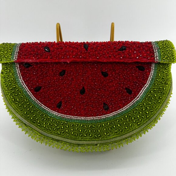 Mary Frances Summer Slice Beaded Watermelon Crossbody Bag - Picture 4 of 7